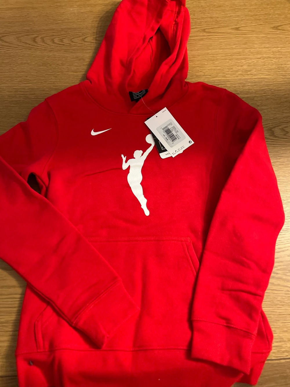 WNBA Nike Red Crewneck Hoodie with White Athlete Graphic